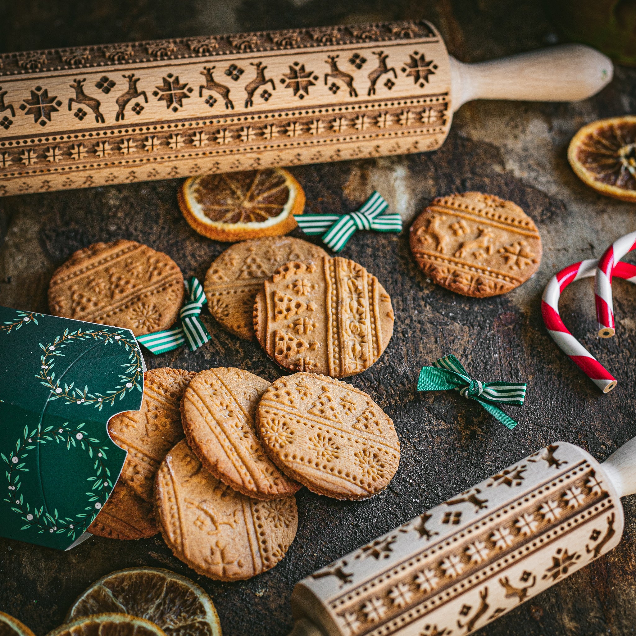 Christmas Scraps Rolling Pin