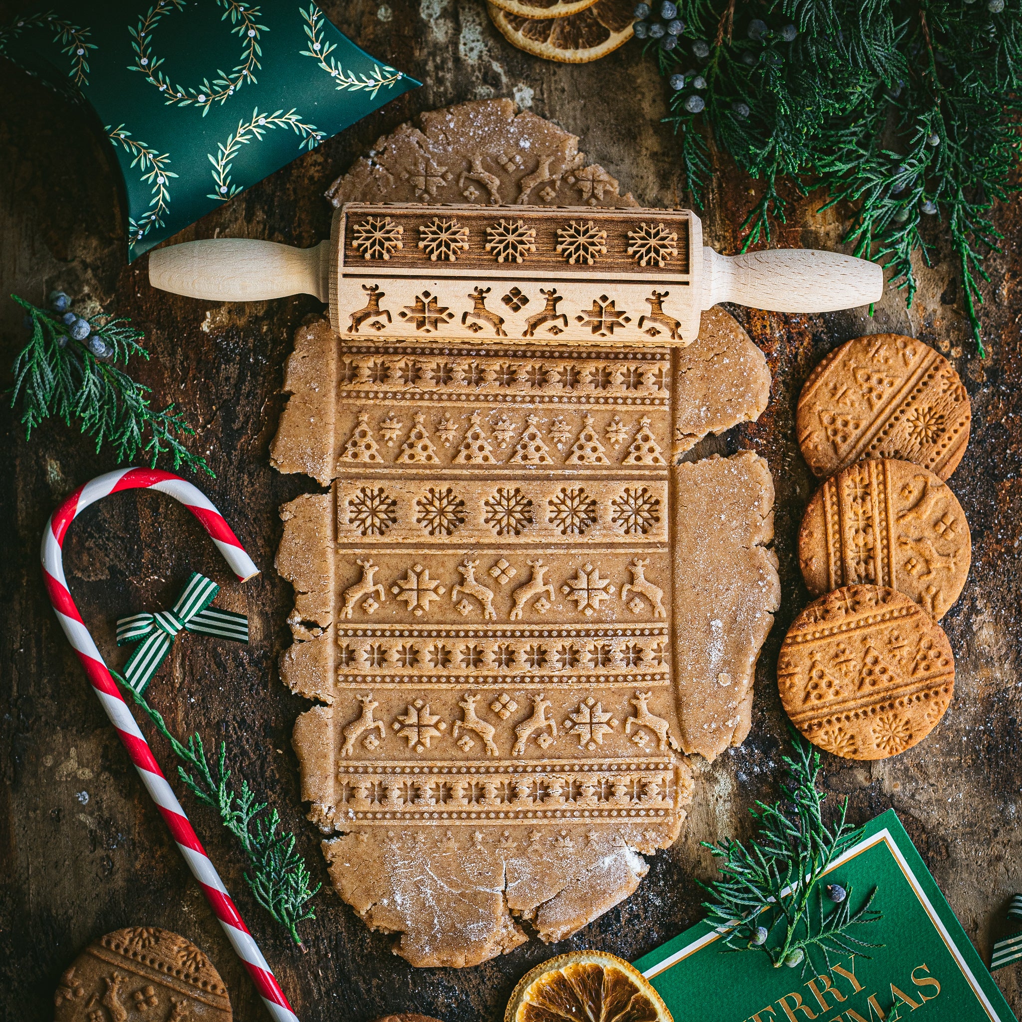 Christmas Scraps Rolling Pin