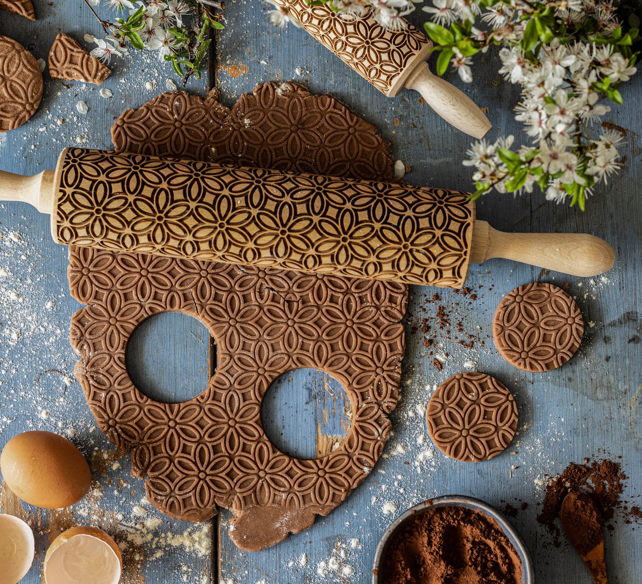 Flower Art Rolling Pin