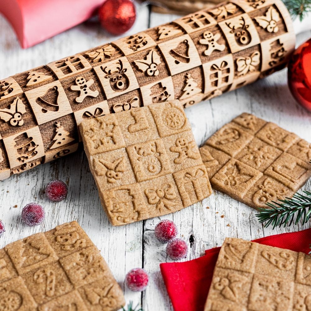 Christmas Chess Rolling Pin