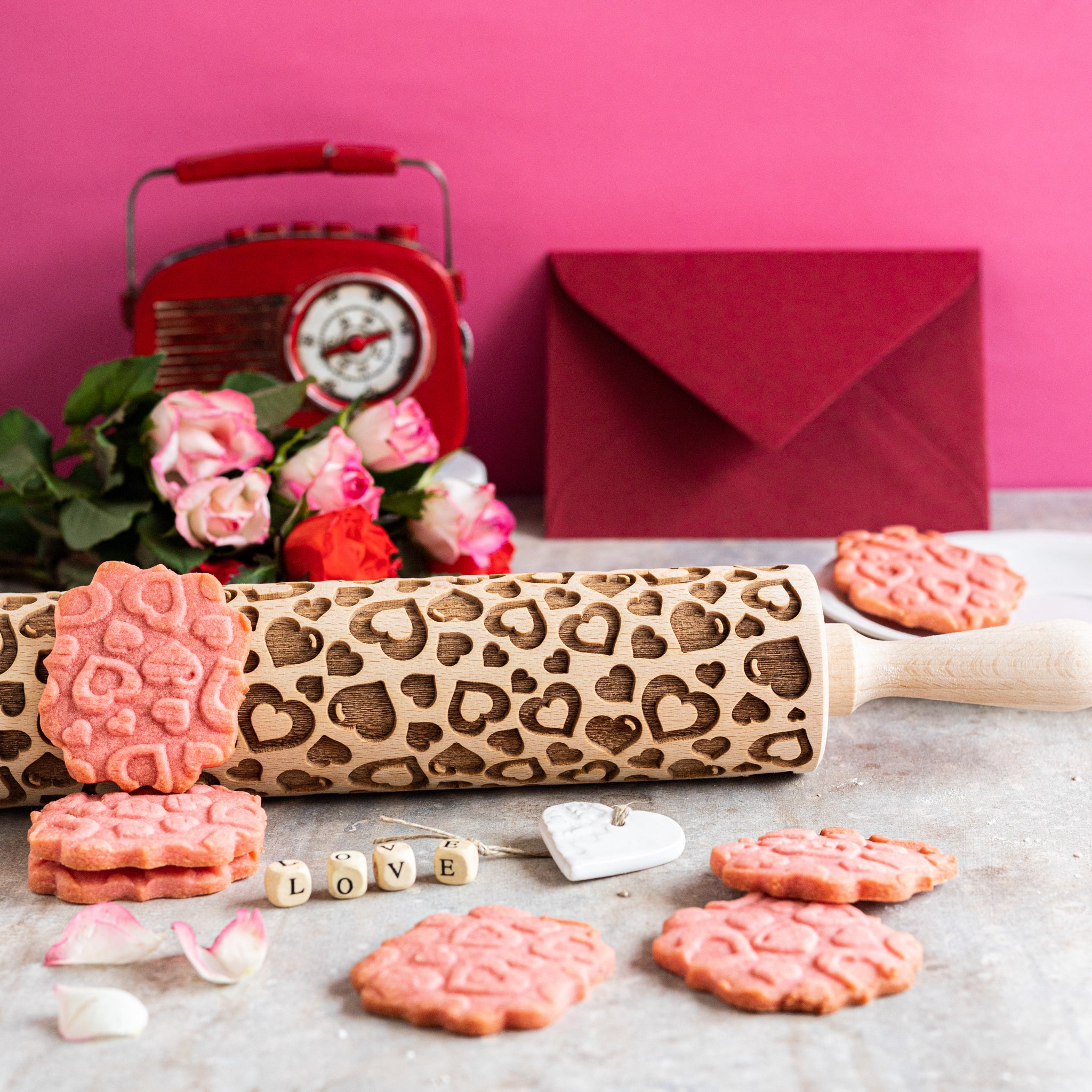 Hearts Rolling Pin