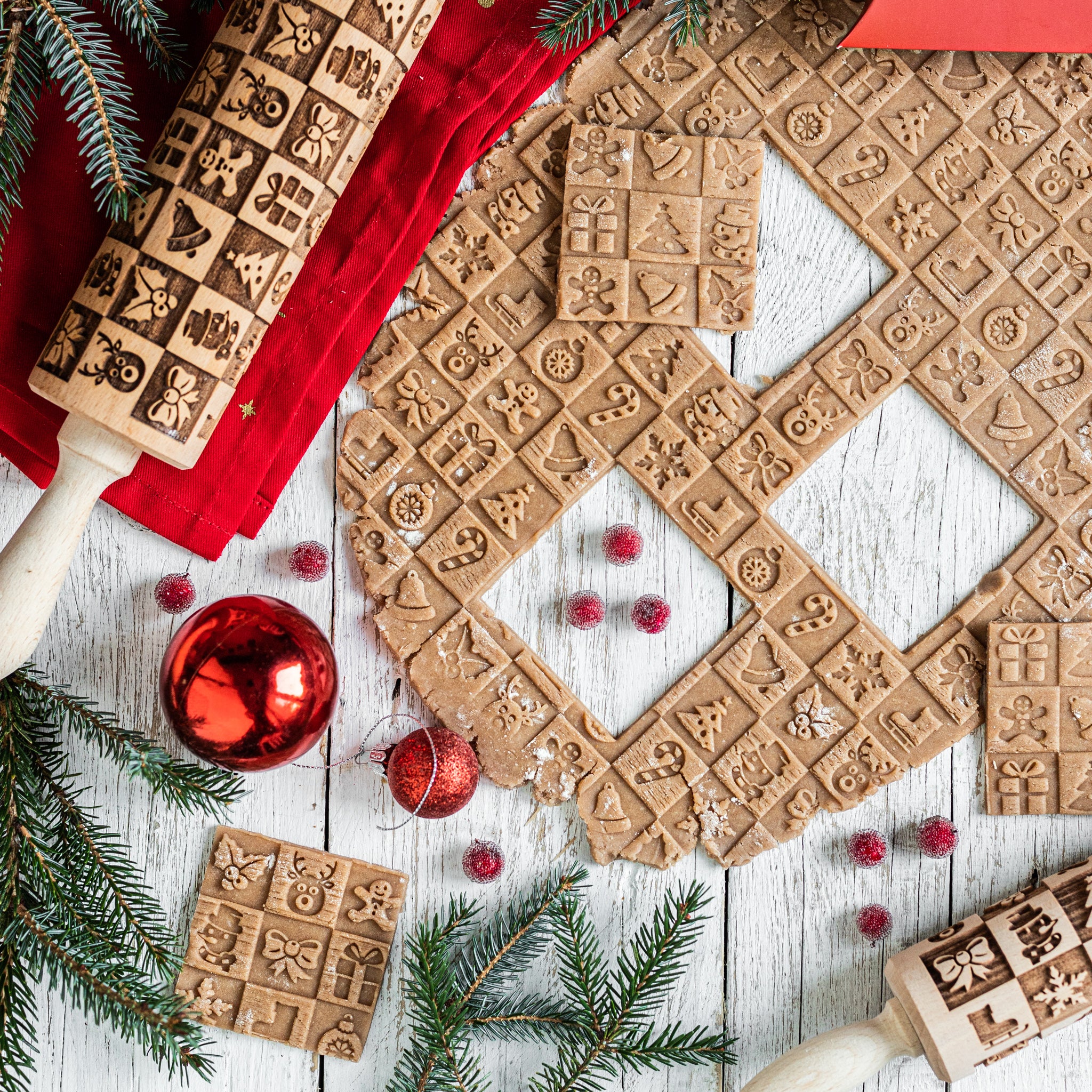 Christmas Chess Rolling Pin