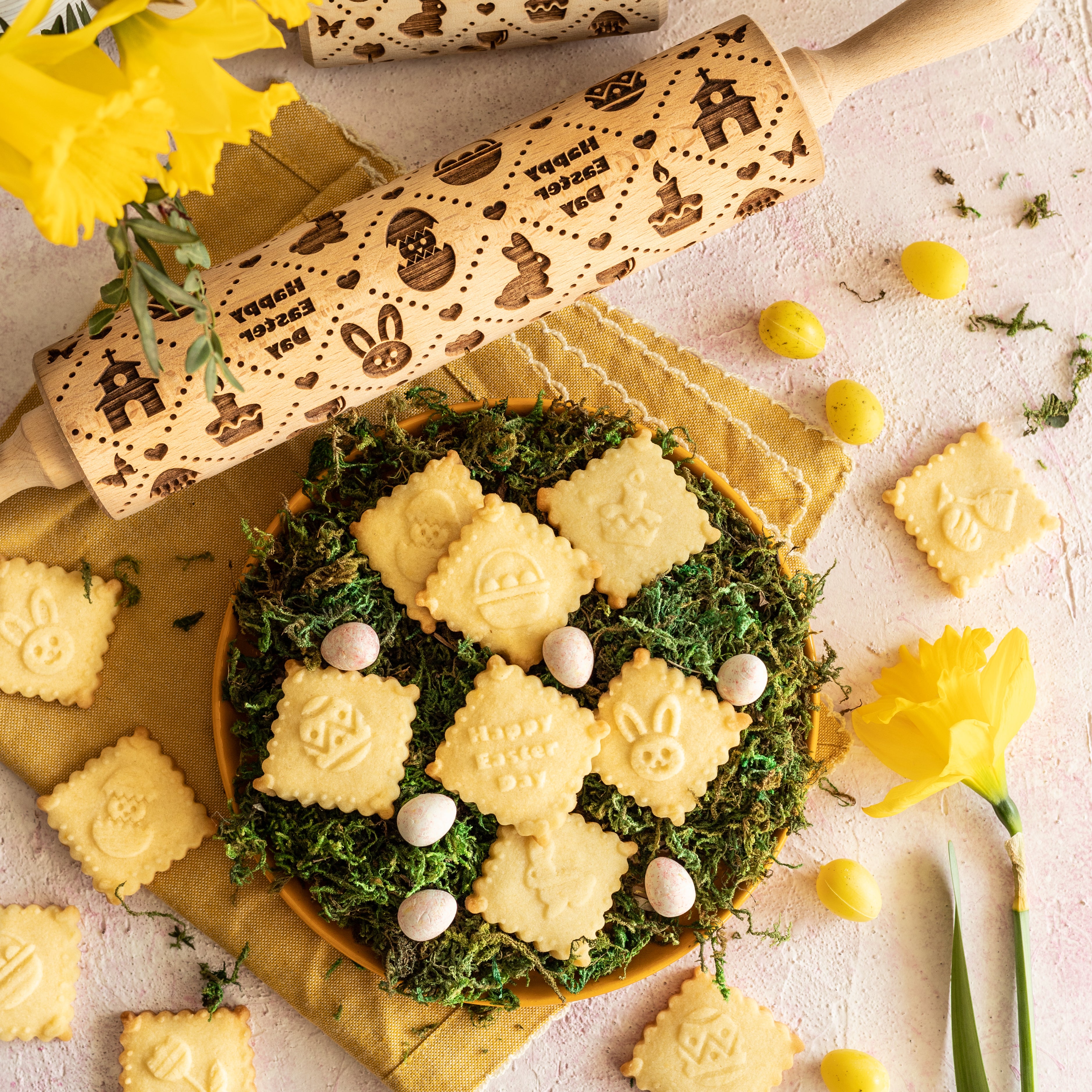 Easter Plaid Rolling Pin